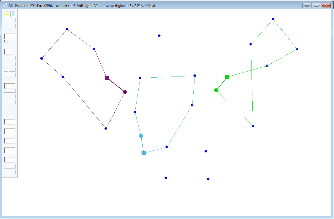 Routenoptimierung nach dem Traveling-Salesman-Problem